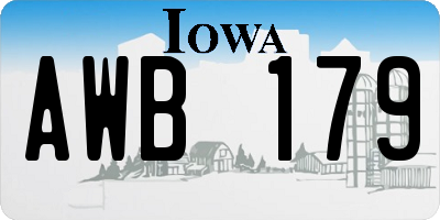 IA license plate AWB179