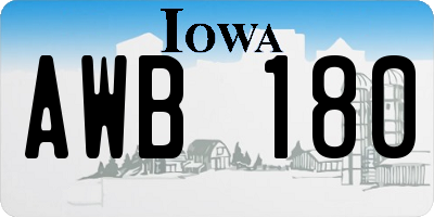 IA license plate AWB180