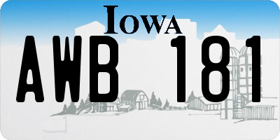 IA license plate AWB181