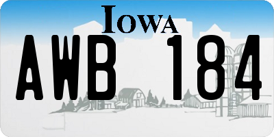 IA license plate AWB184