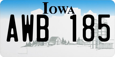 IA license plate AWB185