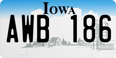 IA license plate AWB186
