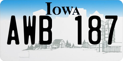 IA license plate AWB187