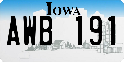 IA license plate AWB191