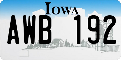 IA license plate AWB192