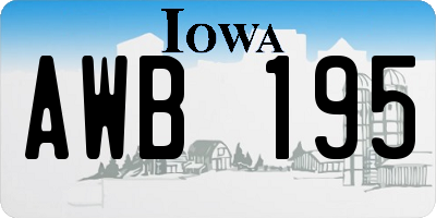 IA license plate AWB195