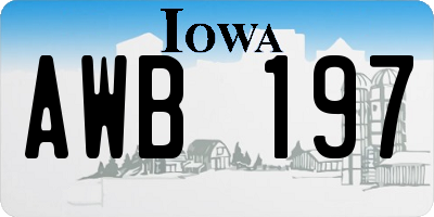 IA license plate AWB197