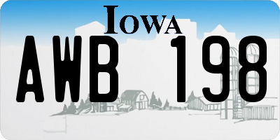 IA license plate AWB198