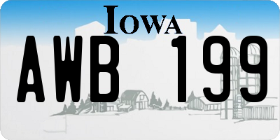 IA license plate AWB199