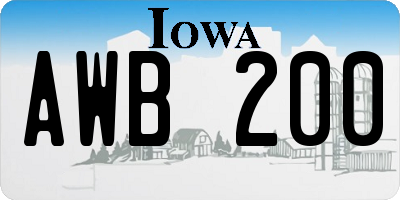 IA license plate AWB200