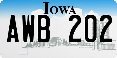 IA license plate AWB202
