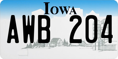 IA license plate AWB204