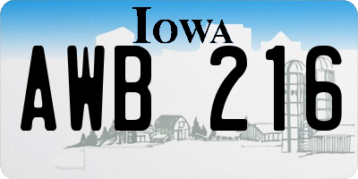 IA license plate AWB216