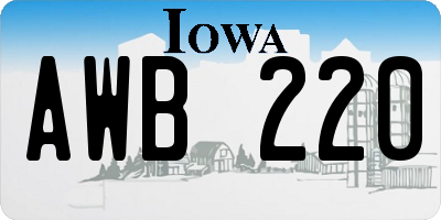 IA license plate AWB220