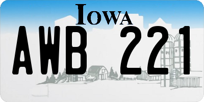 IA license plate AWB221