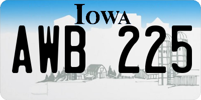 IA license plate AWB225