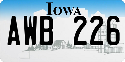 IA license plate AWB226