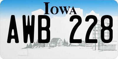IA license plate AWB228