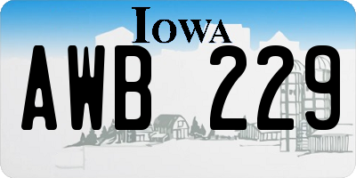 IA license plate AWB229
