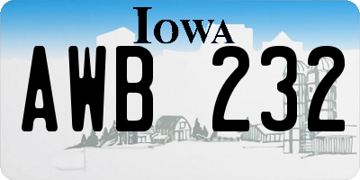 IA license plate AWB232