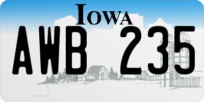 IA license plate AWB235