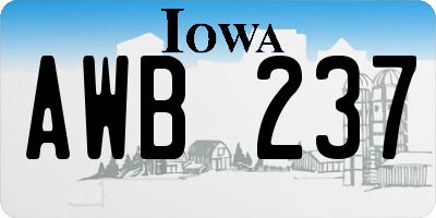 IA license plate AWB237