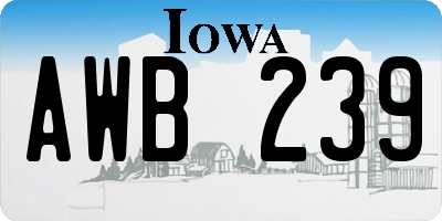 IA license plate AWB239