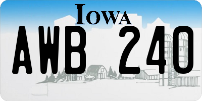 IA license plate AWB240