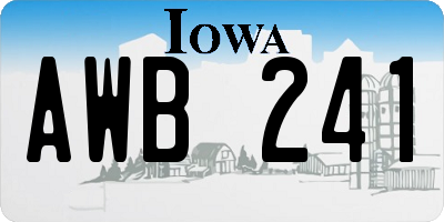 IA license plate AWB241