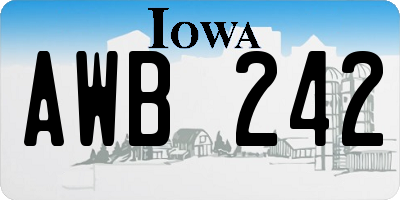 IA license plate AWB242