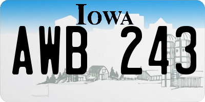 IA license plate AWB243
