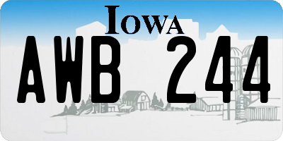 IA license plate AWB244