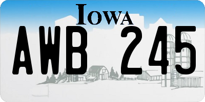IA license plate AWB245
