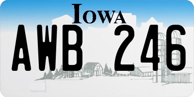 IA license plate AWB246