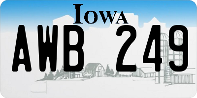 IA license plate AWB249