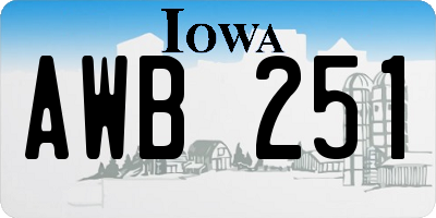IA license plate AWB251