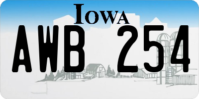 IA license plate AWB254