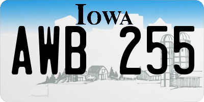 IA license plate AWB255