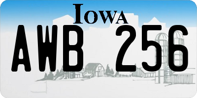 IA license plate AWB256