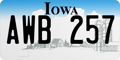 IA license plate AWB257