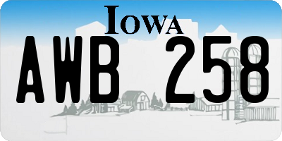 IA license plate AWB258