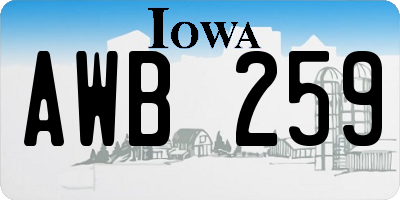 IA license plate AWB259