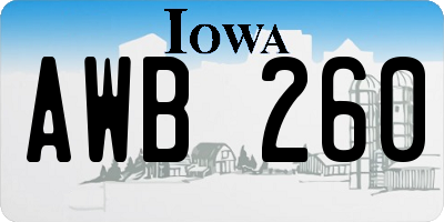 IA license plate AWB260