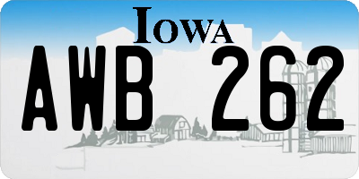 IA license plate AWB262