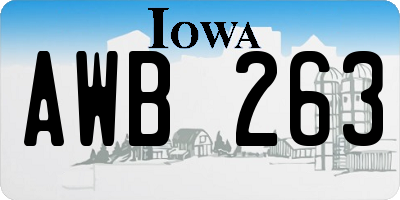 IA license plate AWB263