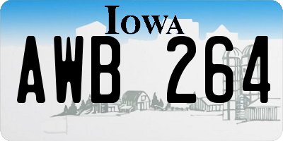 IA license plate AWB264