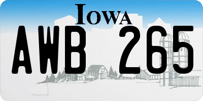 IA license plate AWB265