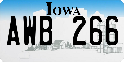 IA license plate AWB266