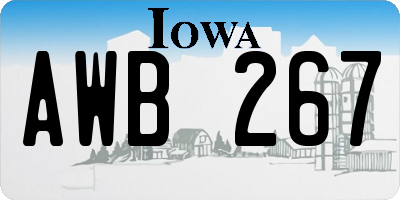 IA license plate AWB267