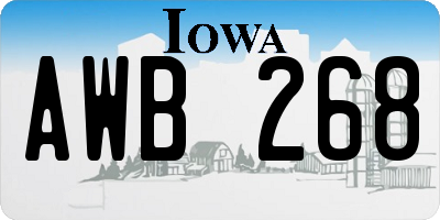 IA license plate AWB268